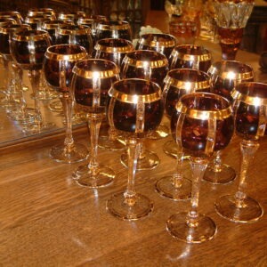 Moser Cabochon Amethyst Wine Hocks  SOLD