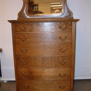 Oak Mirrored Highboy