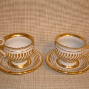 Rene'  Grugier Limoges  France PAIR Cabinet Cups/Saucers