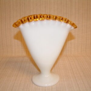 Fenton Gold Crest Tall  Fan Vase