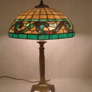 Ornate Leaded Glass Lamp   SOLD