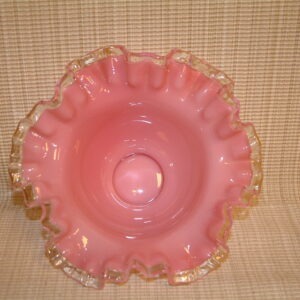 Fenton Peach Crest 7" Ruffled Edge Bowl