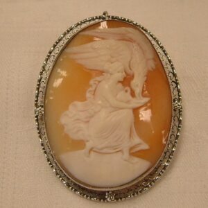 Victorian Shell Cameo,  Hebe serving Zeus,   Very Rare