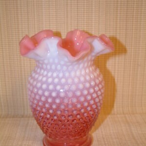 Fenton Cranberry Hobnail Vase