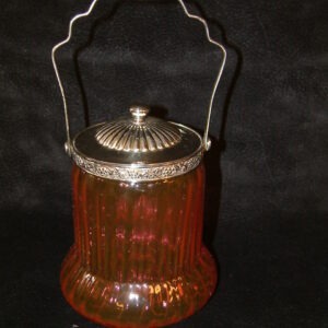 Cranberry Victorian Biscuit Barrel   SOLD