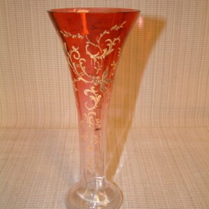 Cranberry Bohemian Art Glass Vase