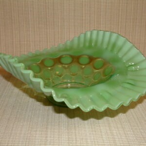 Fenton Lime Opalescent Dot Optic Bowl