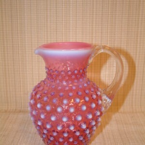 Fenton Cranberry Opalescent Hobnail Pitcher