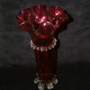 Cranberry Victorian Tall Vase