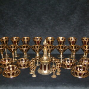 Moser Cabochon Ruby Tall Goblets / Wines