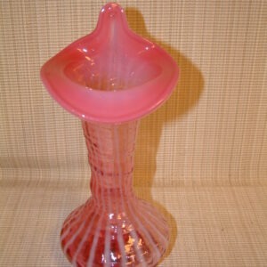 Fenton Cranberry Rib Optic Jack in the Pulpit Tulip Vase