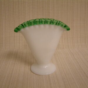Fenton Emerald Crest Fan Vase