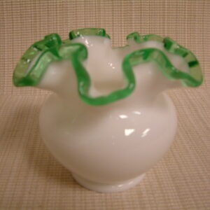 Fenton Emerald Crest Rose Bowl
