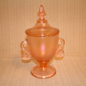 Fenton Velva Rose Stretch Glass Candy Dish