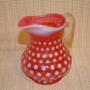 Fenton Cranberry Polka Dot Creamer