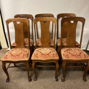 Quartersawn Oak Clawfoot Dining Chairs,   SET of 6