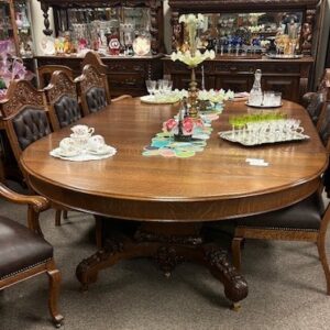 Quartersawn Oak Oversized 66" round to 12'  Banquet Table