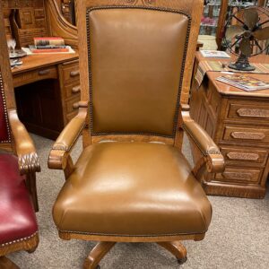 Tall Back Oversized Oak Executive Office Chair