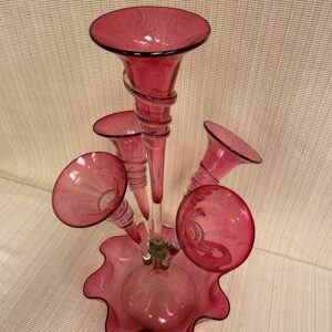 Cranberry Five Flute Epergne