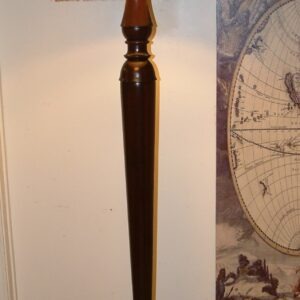 Mahogany Floor Lamp with Fringed Shade