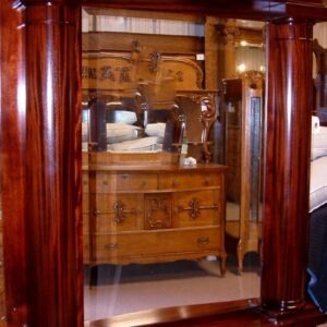 Massive Mahogany Columned Pier Mirror