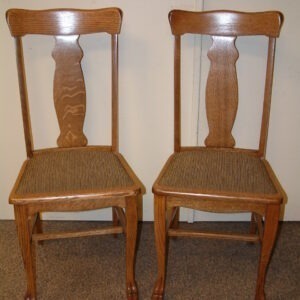 Oak T Back Clawfoot Chairs Set of 10   SOLD