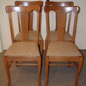 Oak T Back Dining Chairs Set of 4