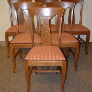 Fancy Oak  T Back Dining Chairs Set of 6