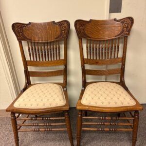 Quartersawn Oak Carved Back Kitchen Style Chairs  SET OF 10