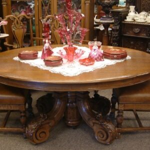 Oak Fancy Base Oval Table   SOLD
