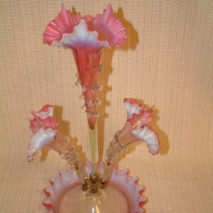 Cranberry Opalescent Jack in the Pulpit Epergne