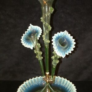 Green Opalescent Jack in the Pulpit Vaseline Epergne