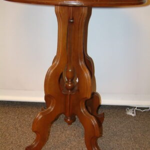 Walnut & Marble Topped Oval Parlor Table